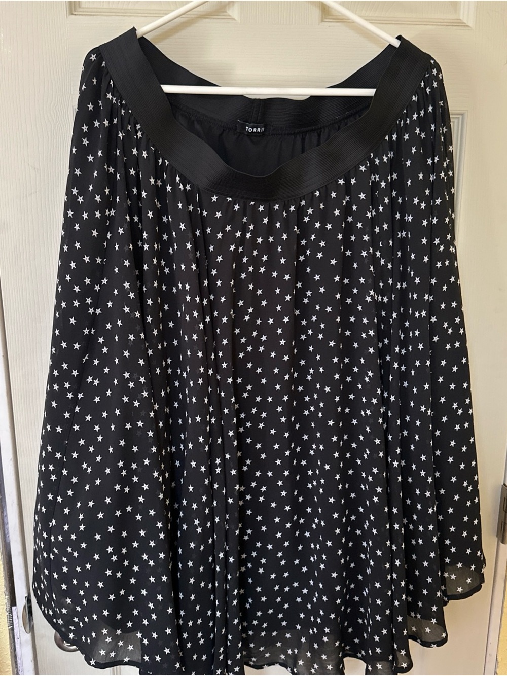 torrid Black Star-Print A-Line Skirt with White Stars